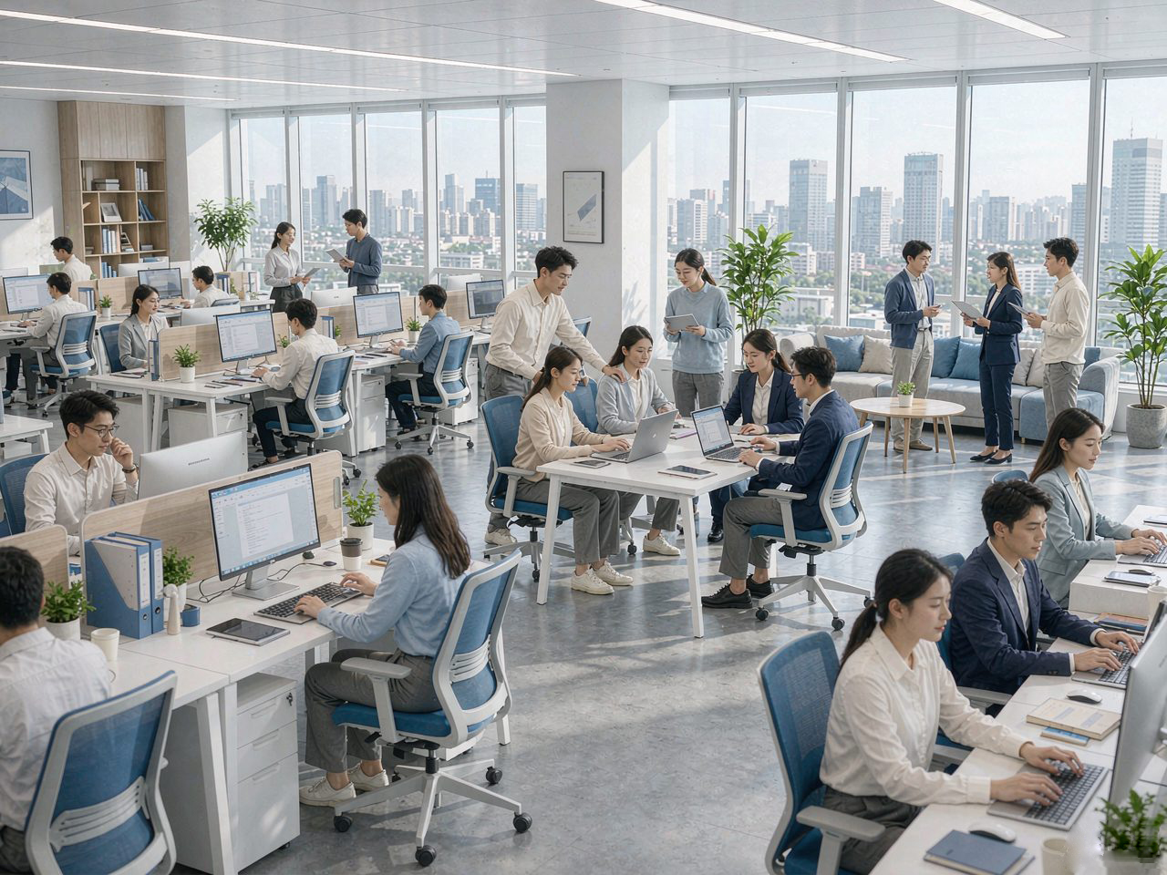 未来之星办公场景示意图:专业财税团队协作工作